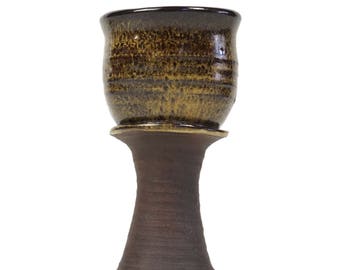 Edna Arnow Chalice Stoneware Midwest Chicago Pottery Modernist Goblet Ceramic Cup Vase Mid Century Modern Vase