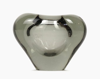 1956 Holmegaard Per Lütken Glass Vase Scandinavian Heart Shaped Mid Century Modern Lutken Tinted
