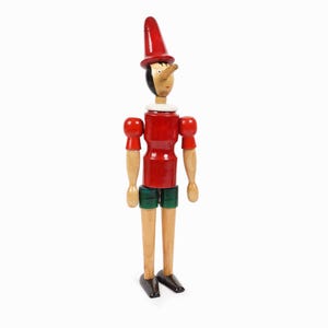 Giocattoli Galetti Pinocchio Doll Italy Wooden Posable Italian Art Doll