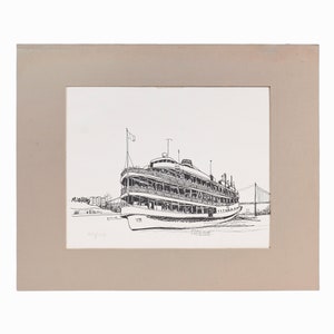 William Olendorf Print on Paper Boat Lithograph image 1