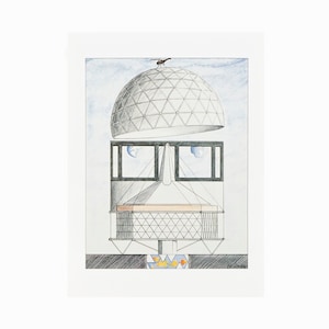 1991 Louis Hellman Cartolina Buckminster Fuller Archi-Tàtes Vintage Post Card Ritratti architettonici