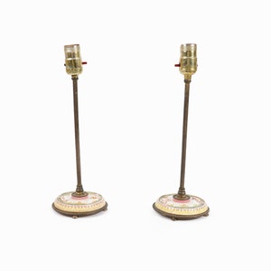 Vintage B.S. & Co. New York 22K Gold-Plated Floral Lamps image 1