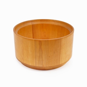 Dansk Staved Teak Bowl Madera Gran Tamaño Escandinavo Danés