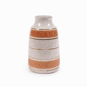 Pottery Craft Striped Ceramic Vase Bulbous