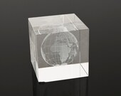 Crystal Glass Globe Cube 3D Model Paperweight