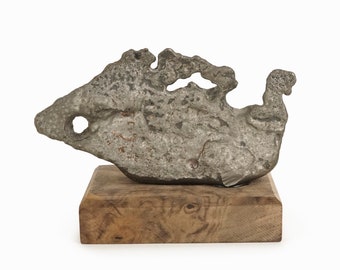 Abstract Alloy Sculpture Metal Fish Mid Century Modern