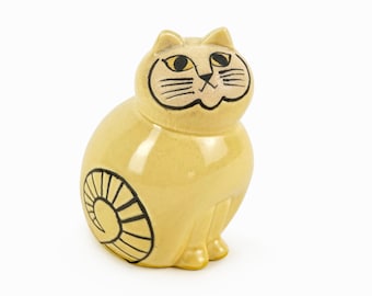 Lisa Larson Ceramic Cat Figurine Yellow Gustavsberg Sweden