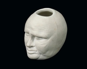 1981 Porcelain Head Sculpture Batson Mid Century Modern Vintage