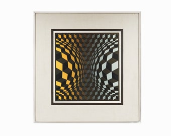 1983 Victor Vasarely "Louisiana IV" Serigraph Mid Century
