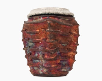 Bruce Odell Raku Ceramic Vase Iridescent Vintage Fine Art Ceramics
