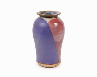 Gran estudio de cerámica jarrón de cerámica púrpura violeta vintage