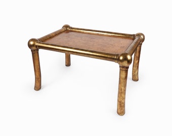 Drexel Small Gilded End Table Burl Top