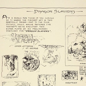 1979 William Stout Dragon Slayers Print Plate Limited Edition 261/1000 Black & White Art 14.25 x 11.5 image 1