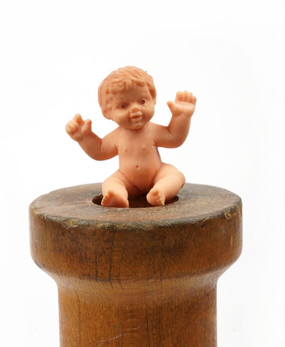 image 0 Miniature Sitting Baby Girl Doll Rubber Plastic Small Tiny | Etsy
