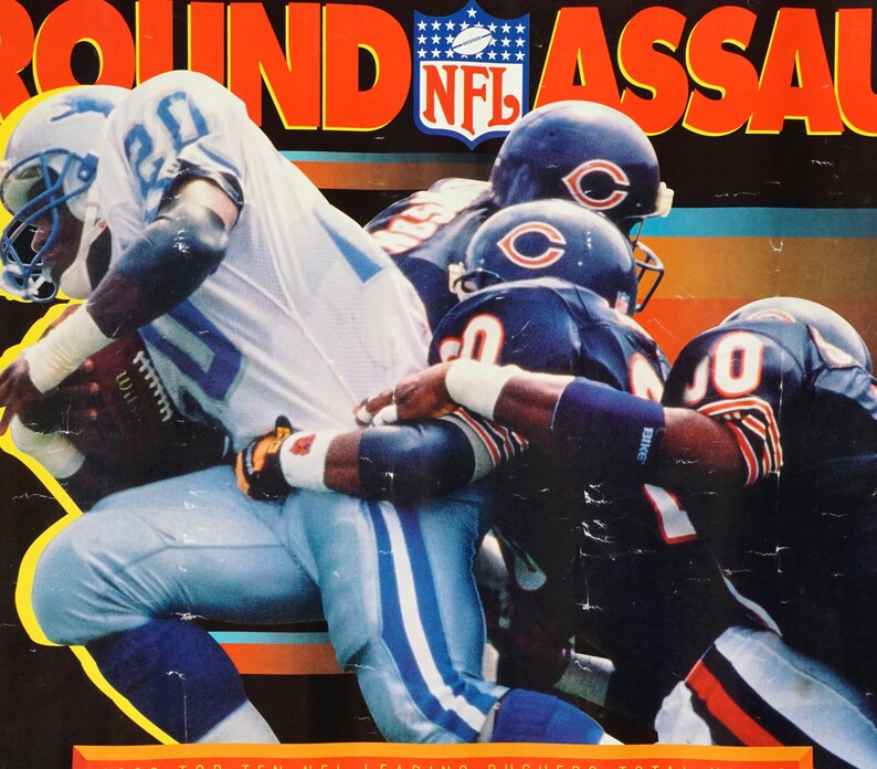 1992 Barry Sanders Ground Assault Detroit Lions Poster 16 5 X Etsy UK