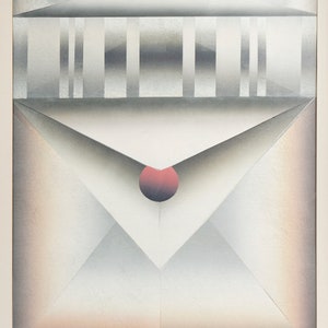 1975 Tadeusz Lapinski Lithograph on Paper Minimalist Geometric image 4
