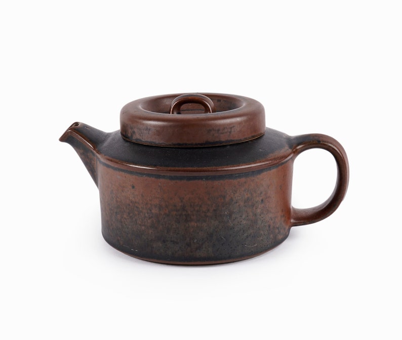 Arabia of Finland Ceramic Teapot Ruska Series Mid Century Modern image 1