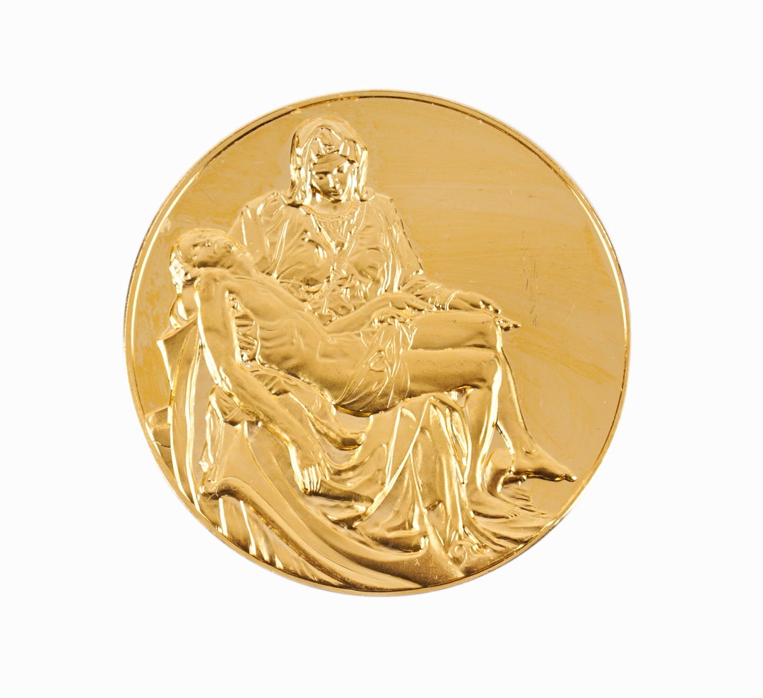 24k Gold Plated Bronze Medal Coin Gold Pieta Michelangelo - Etsy