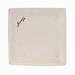 Vintage Ceramic Plate Studio Pottery Purple Beige image 3