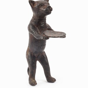 Diego Giacometti Style Bronze Cat Figurine Standing Butler Sculpture image 3