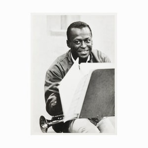 1980er Jahre Fotofolio Postkarte Miles Davis Post Card Vintage