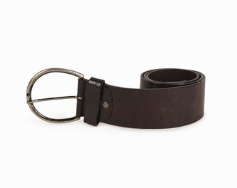 Axcess Italy Genuine Leather Brown Belt Woven Oversized  display picture 1