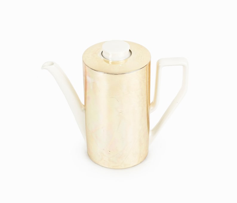 1965-1969 Van Nelle Ceramic Teapot Waku Keramik Kettle Germany Mid Century Modern image 1