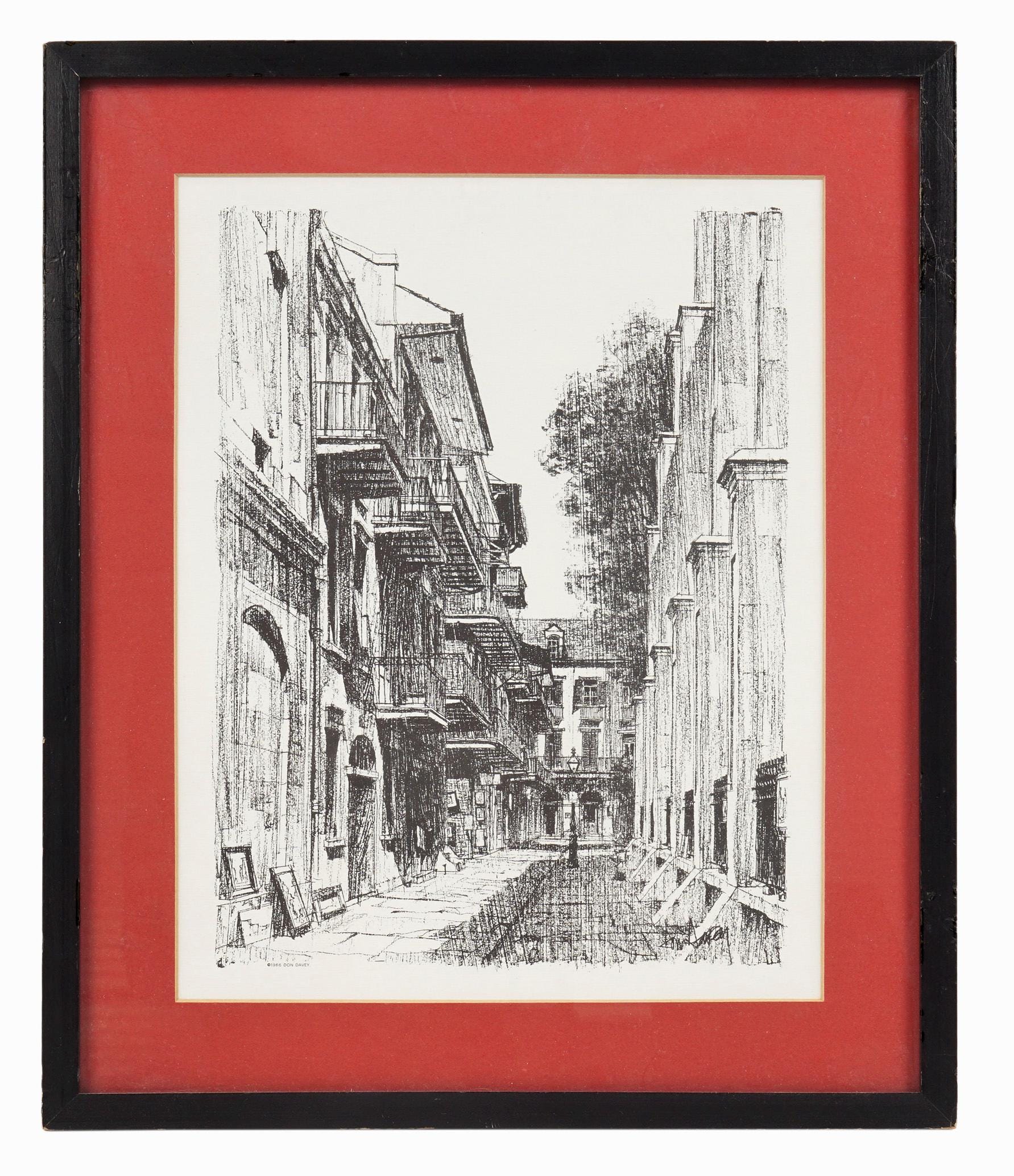 1966 Don Davey Lithograph on Paper From Pencil Drawing Print