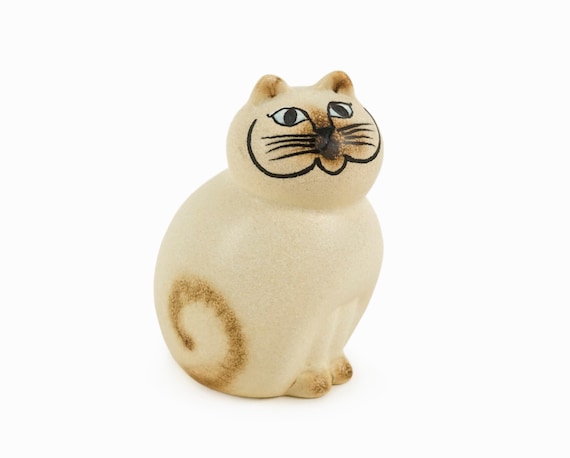 Lisa Larson 猫 置物 LISA L. SWEDEN Lisa Larson Ceramic Cat Figurine Beige Gustavsberg Sweden - Etsy