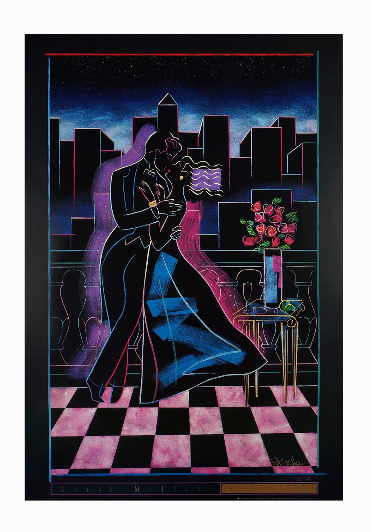 1990年ポスター キース・マレット ミッドナイト・キス アーティスト