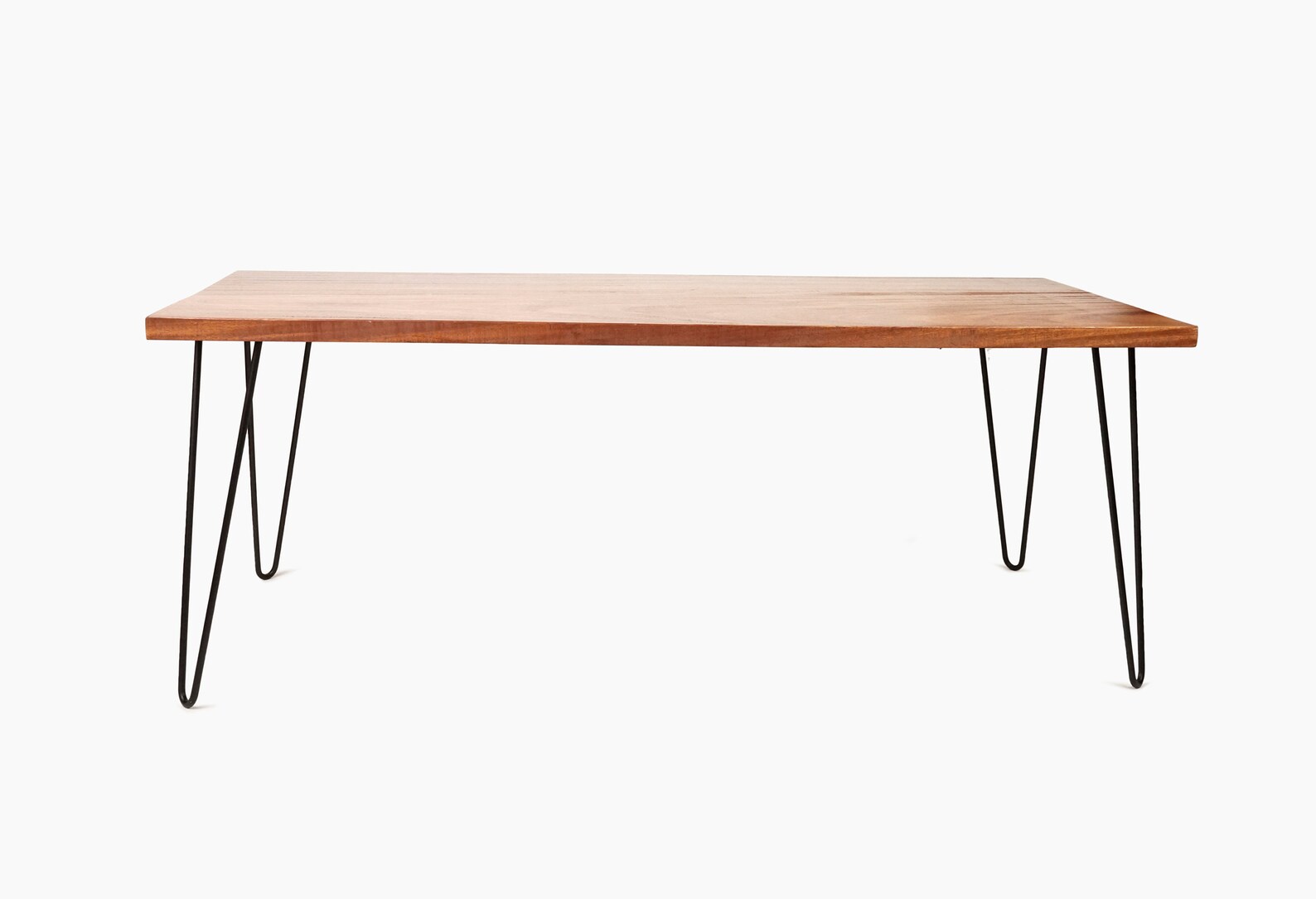 Teak Wood Coffee Table Mid Century Modern Style Hairpin Legs Etsy