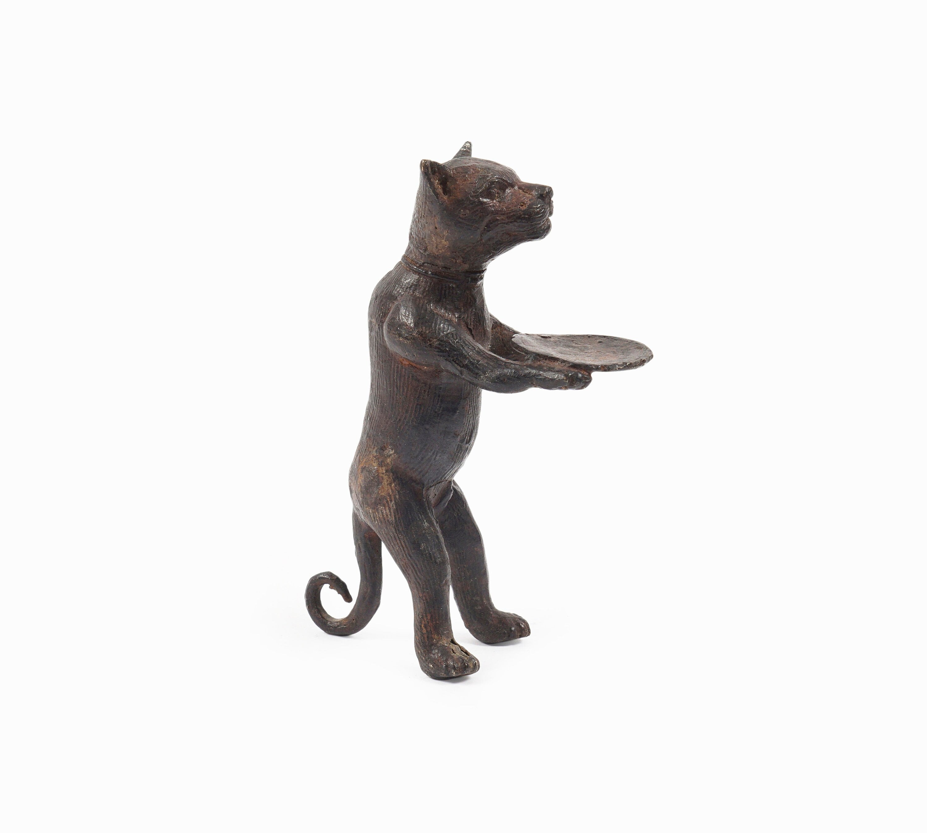 ディエゴ・ジャコメッティ スタイル ブロンズ 猫の置物 立つ執事の彫刻
