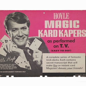 Années 1960 M. Hoyle Magic Kard Kapers Poster Carton Publicité