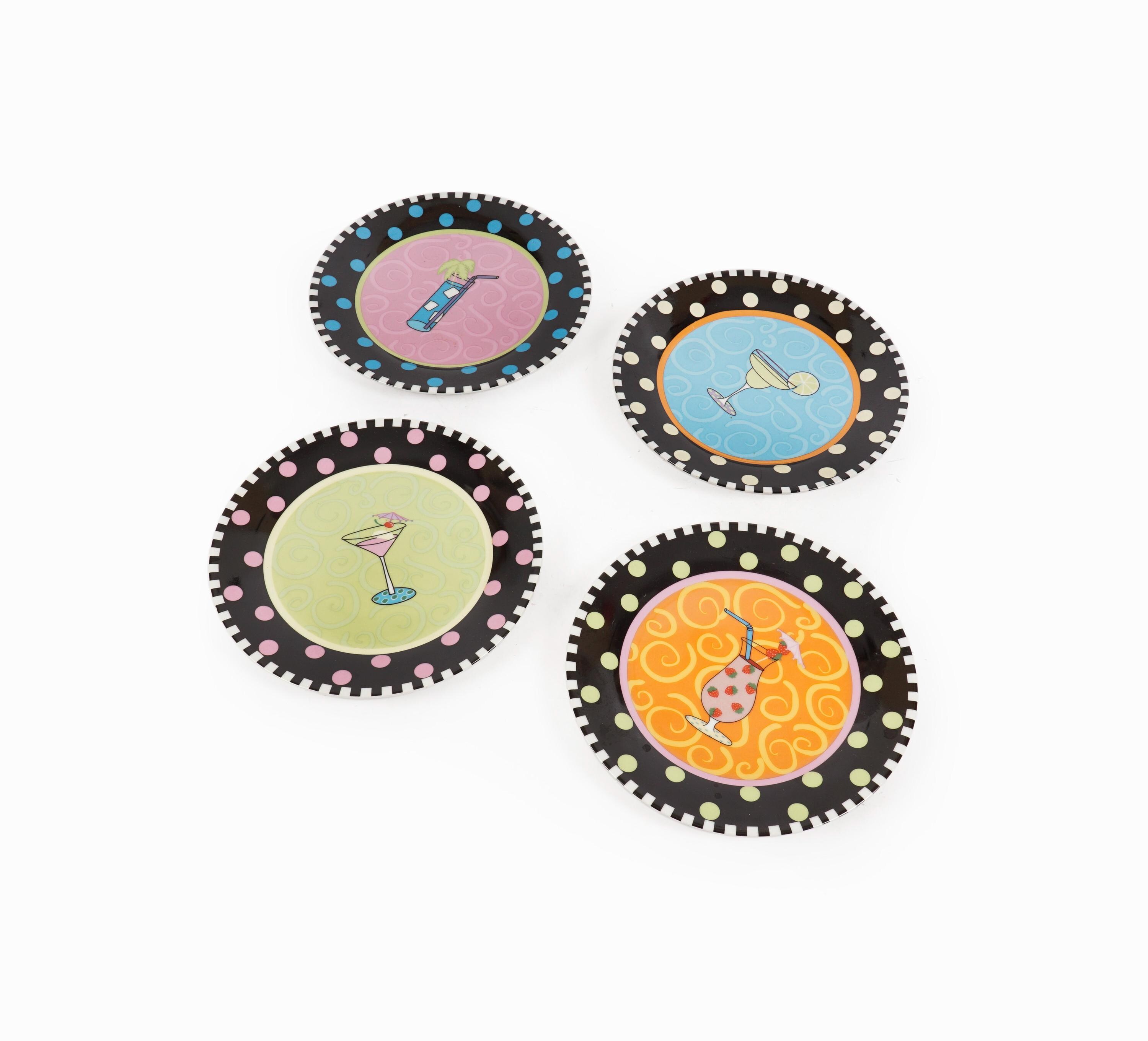 Amy Hetrick for Axis Imex Cocktail Plate Set of Four CA - Etsy
