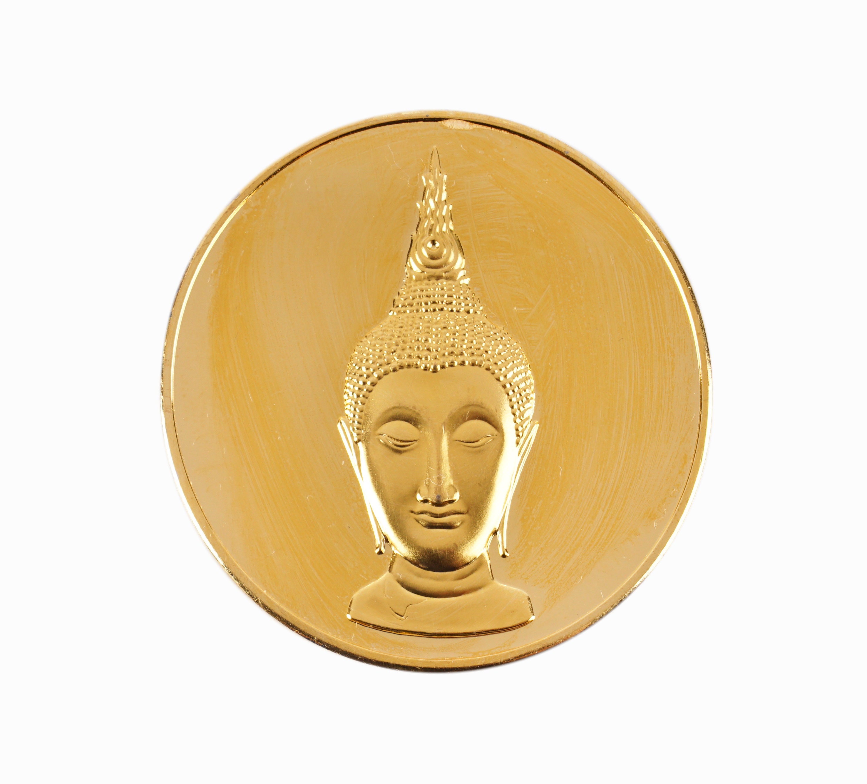 24k Gold Plated Bronze Medal Coin Buddha photo