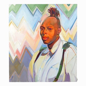 Elise Pike Lerman Oil Painting African American Man Portrait image 1