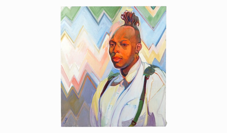 Elise Pike Lerman Oil Painting African American Man Portrait image 1