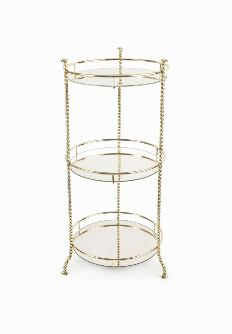 Maurice Duchin B3T Brass Table Glass Shelves Mid Century Modern image 3