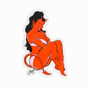 1999 Poster Pop Sticker Bikini Devil Girl Coop