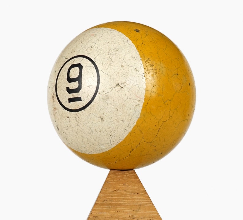 9 Striped Pool Ball Clay Billiard Ball Size 2.25 Nine IX Yellow Stripe No