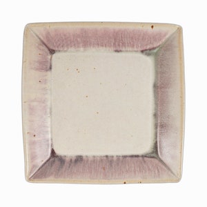 Vintage Ceramic Plate Studio Pottery Purple Beige image 2