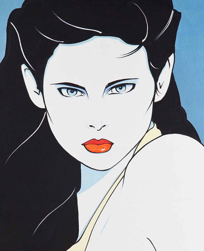 Vintage Acrylic Painting on Canvas after Patrick Nagel image 4