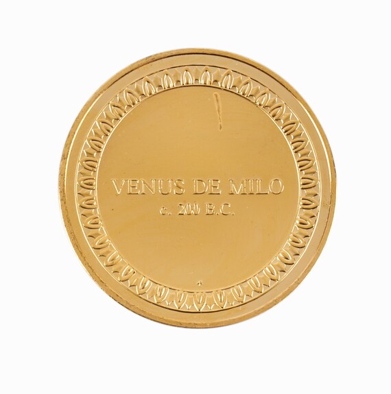24K 金メッキ ブロンズ メダル コイン ミロのヴィーナス ギリシャ