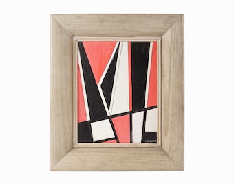 Ron Brejtfus 1970s Original Textile Art① 1970's Authentic Ron Brejtfus Color Blocked Textile on Canvas