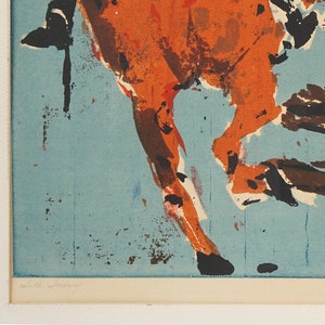 Mid Century Lithograph on Paper Mid Century Modern Equestrianism image 6