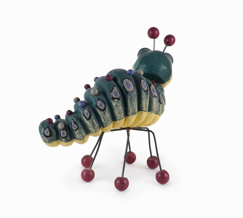 Vintage Resin Caterpillar Sculpture Figurine image 5