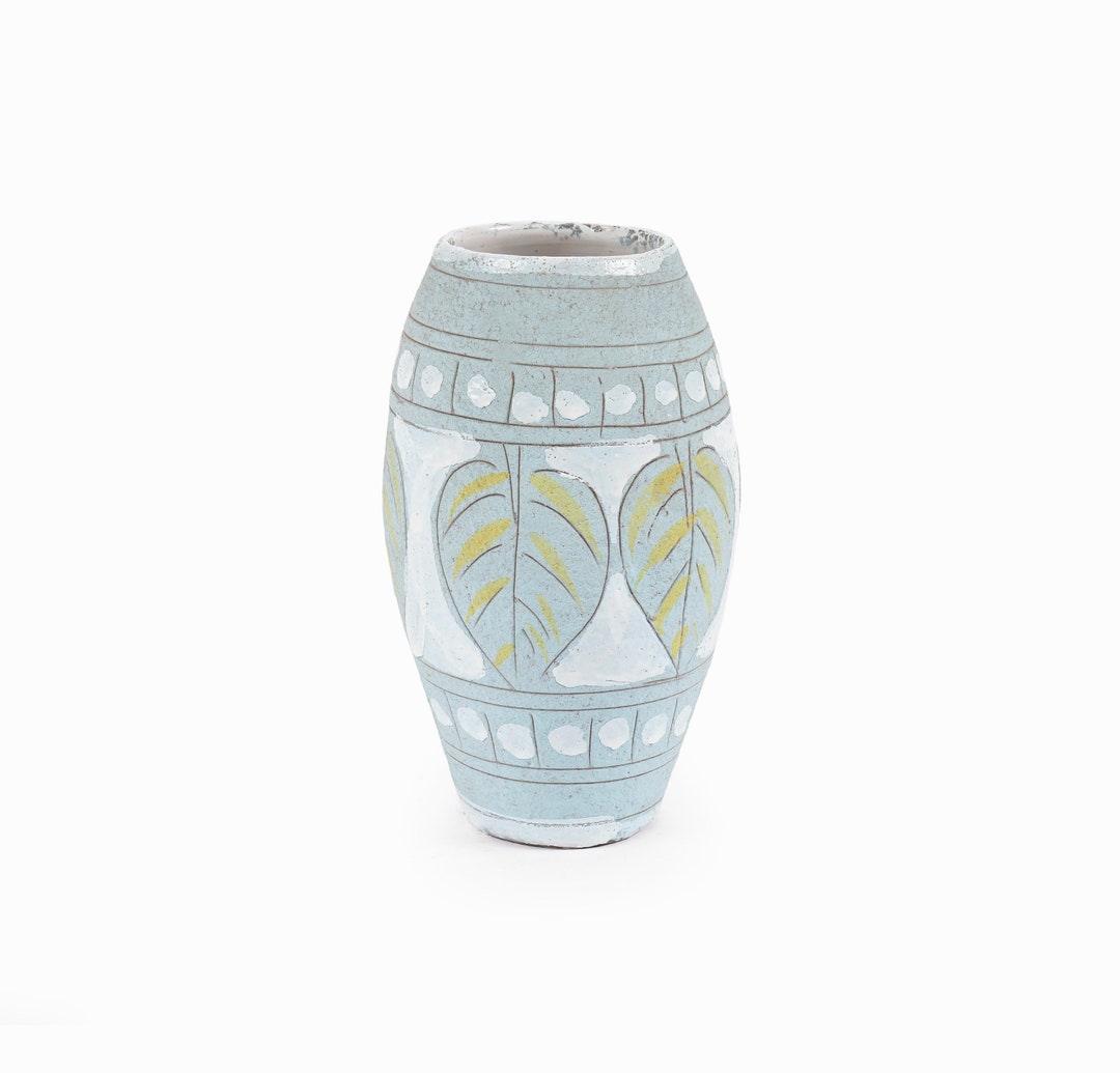 Italian Ceramic Vase Sgraffito Mid Century Modern Italy - Etsy