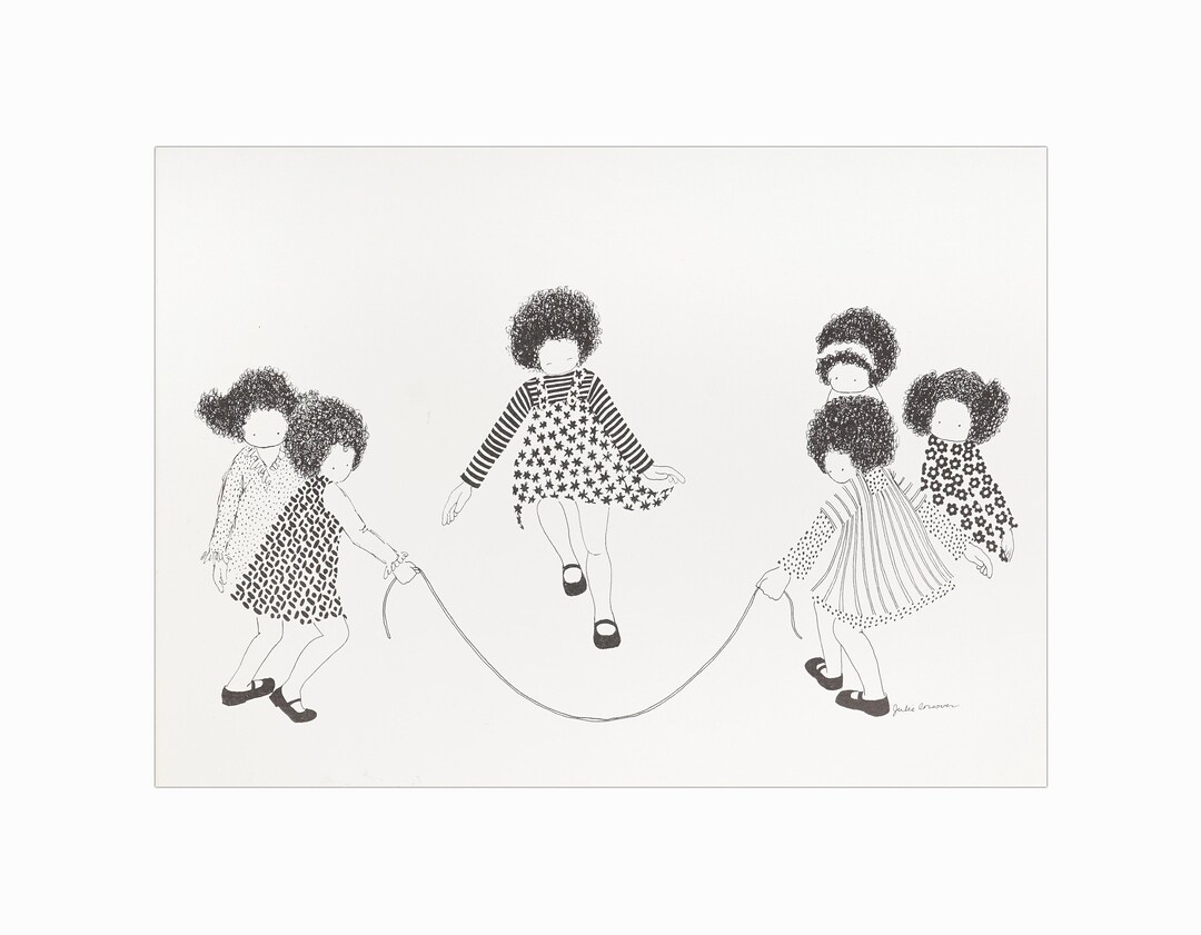1970s Julie Corsover Lithograph on Paper Kids Jump Rope Print - Etsy