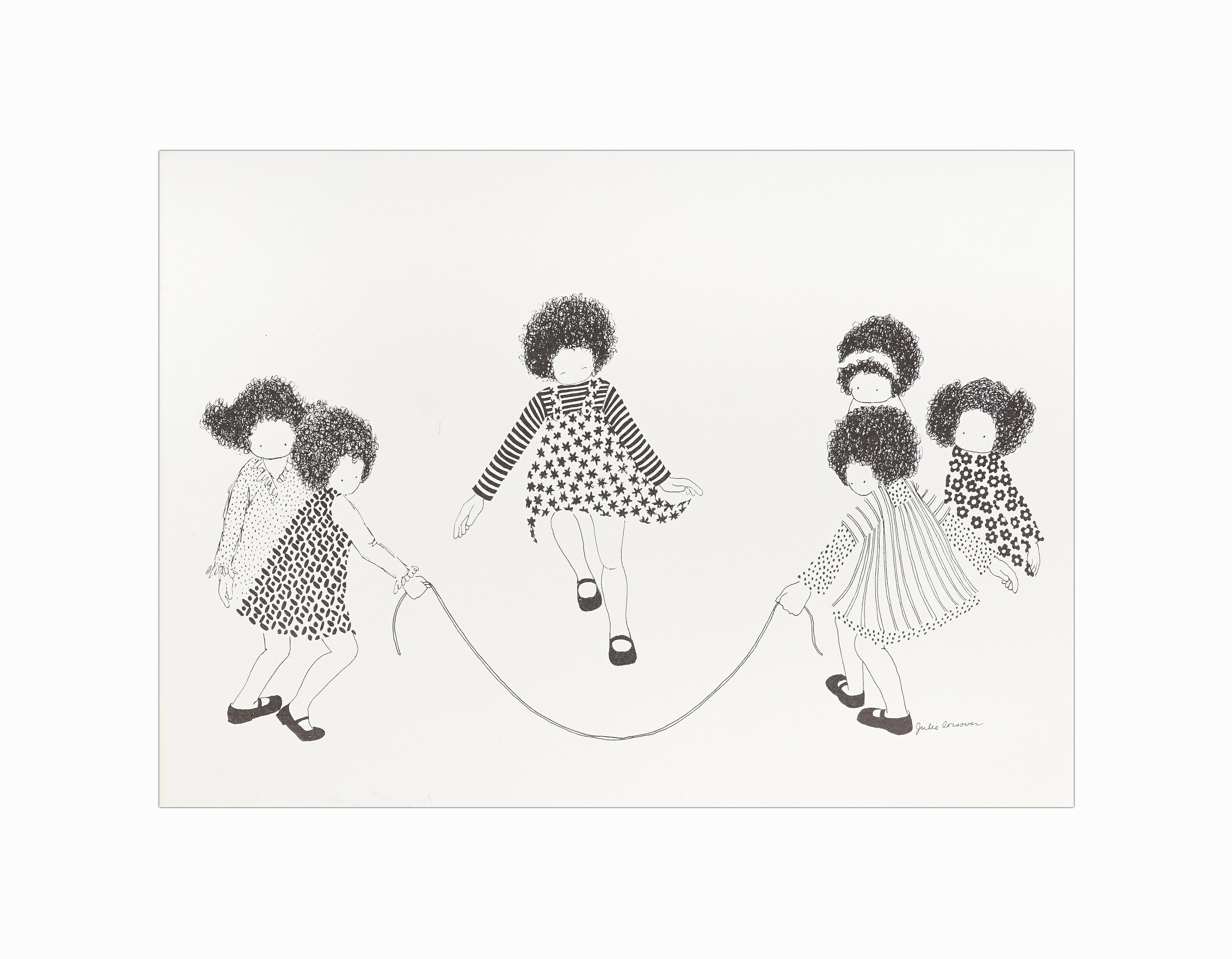 1970s Julie Corsover Lithograph on Paper Kids Jump Rope Print - Etsy