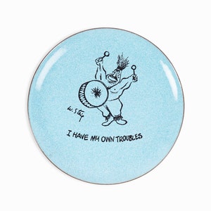 William Steig Enameled Plate I Have My Own Troubles Vintage Copper Bernad image 1